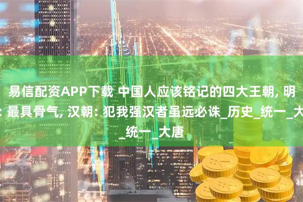 易信配资APP下载 中国人应该铭记的四大王朝, 明朝: 最具骨气, 汉朝: 犯我强汉者虽远必诛_历史_统一_大唐