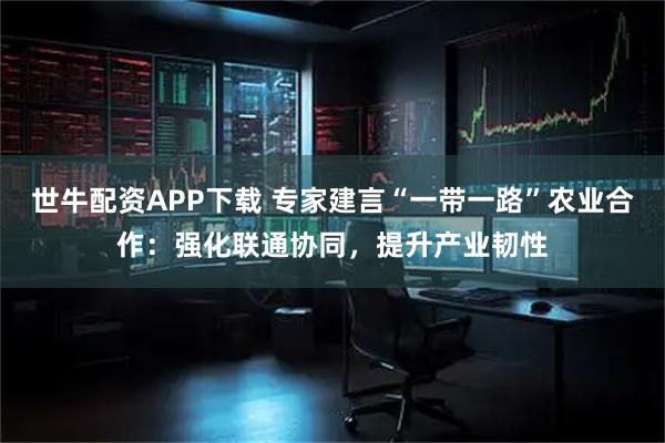 世牛配资APP下载 专家建言“一带一路”农业合作：强化联通协同，提升产业韧性